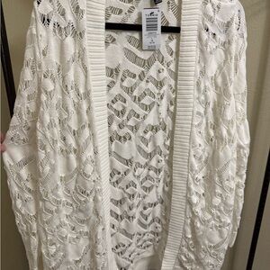 NWT Torrid Women's Cream Open-Knit Cardigan